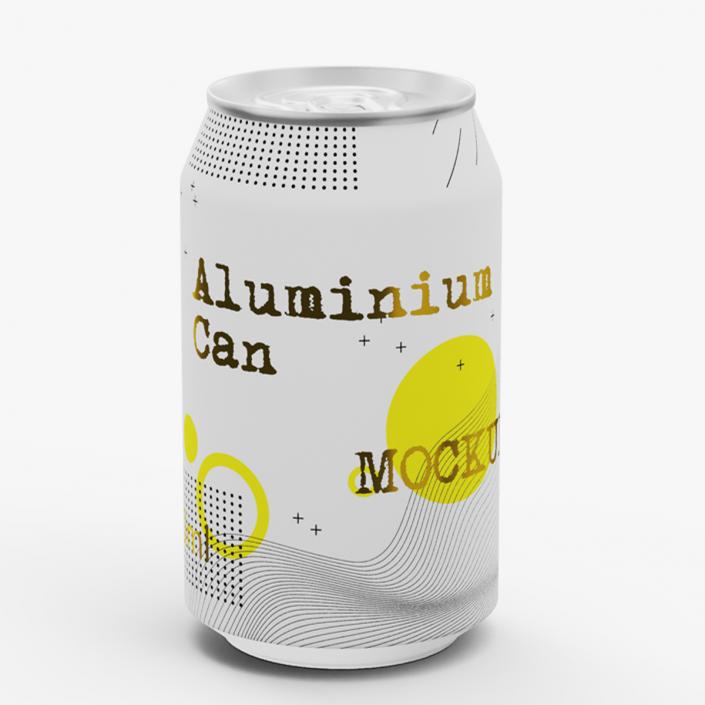 Aluminium Can Mockup 330ml Sleek 3D