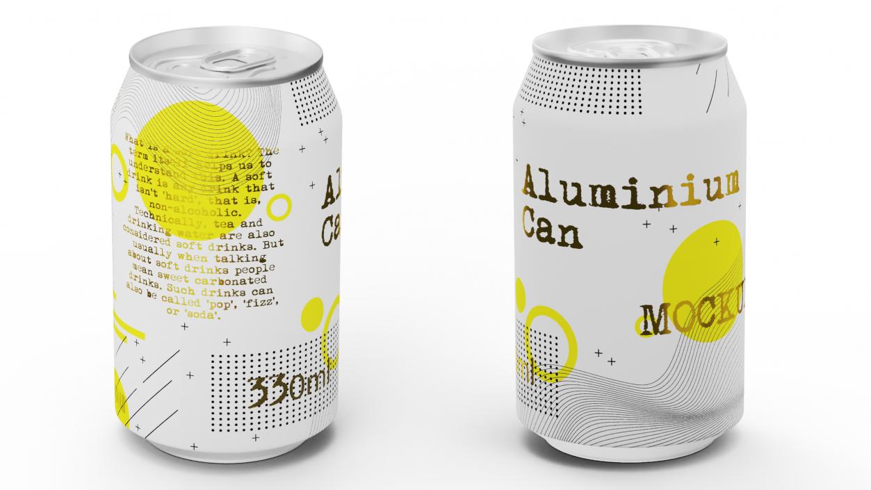 Aluminium Can Mockup 330ml Sleek 3D