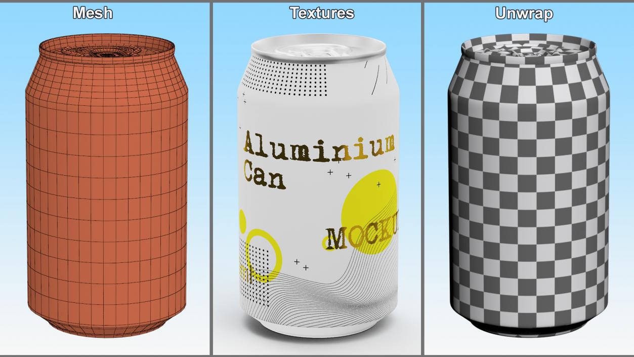 Aluminium Can Mockup 330ml Sleek 3D