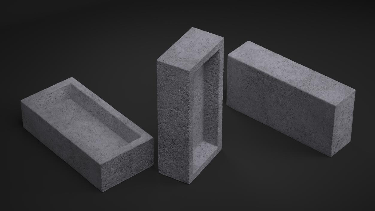 3D model Frogged Calcium Silicate Brick Gray