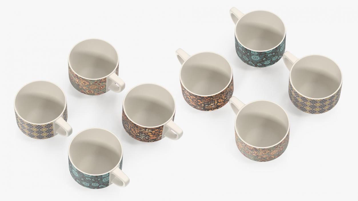 3D Ceramic Mugs Collection model