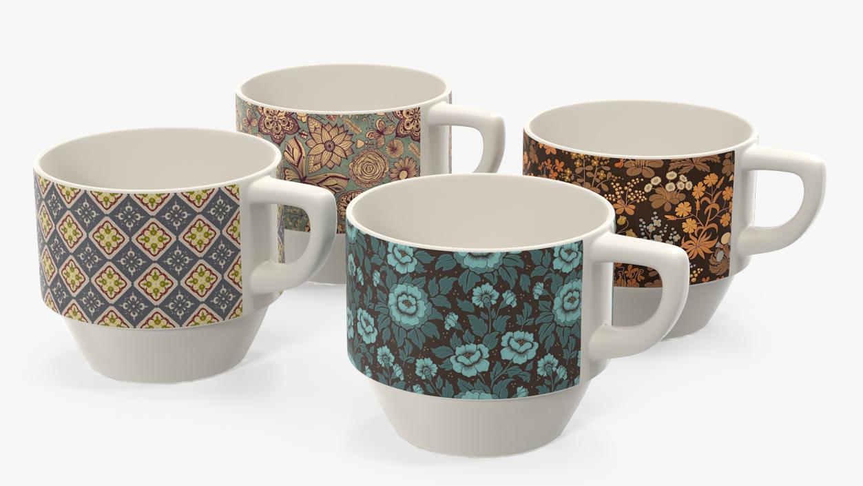 3D Ceramic Mugs Collection model