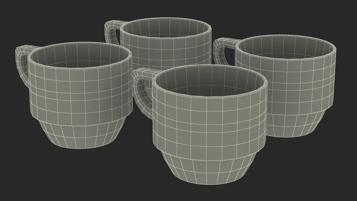 3D Ceramic Mugs Collection model