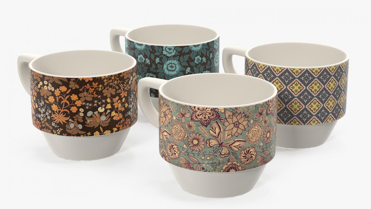 3D Ceramic Mugs Collection model