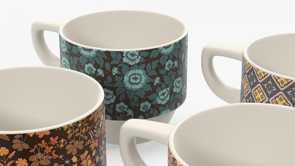 3D Ceramic Mugs Collection model