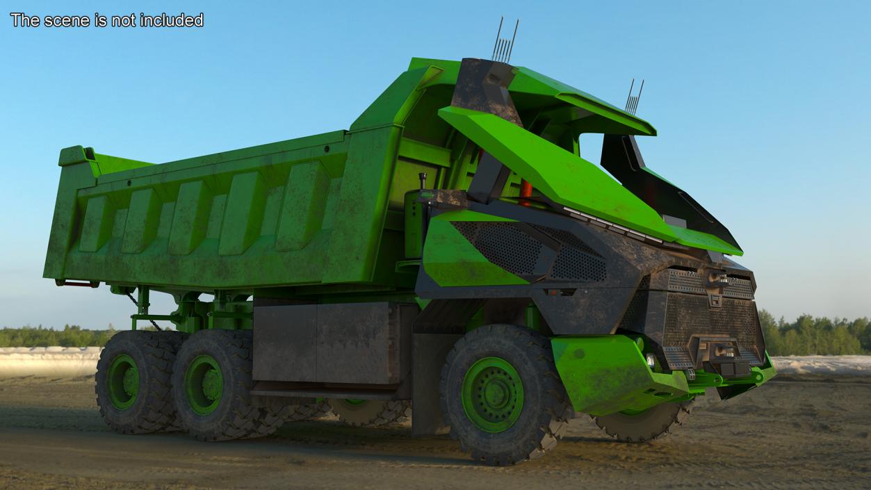 3D Electric Autonomous Dump Truck Dirty Rigged model