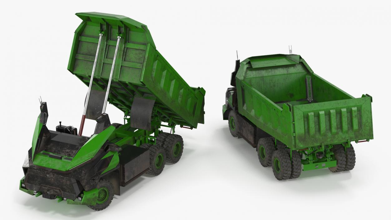 3D Electric Autonomous Dump Truck Dirty Rigged model