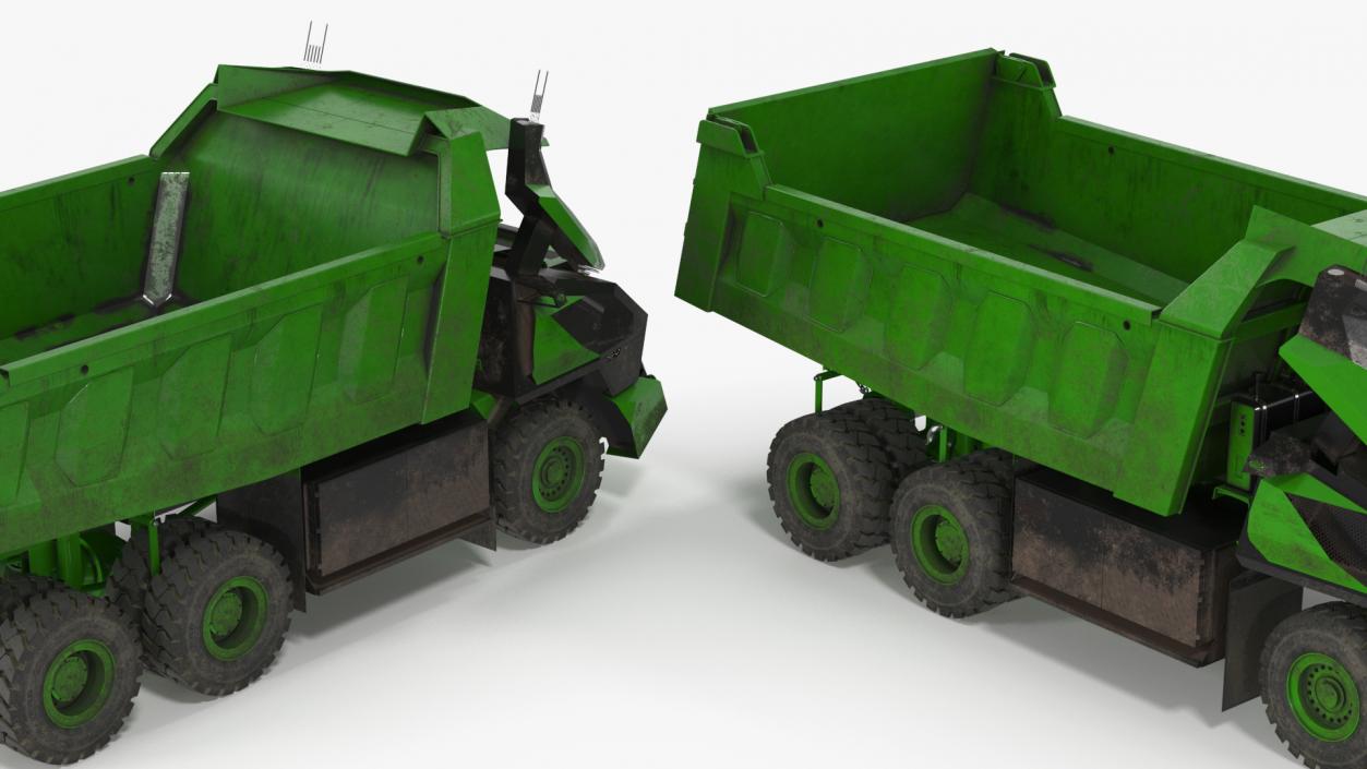 3D Electric Autonomous Dump Truck Dirty Rigged model