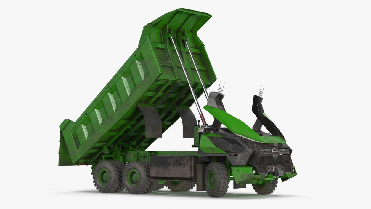 3D Electric Autonomous Dump Truck Dirty Rigged model