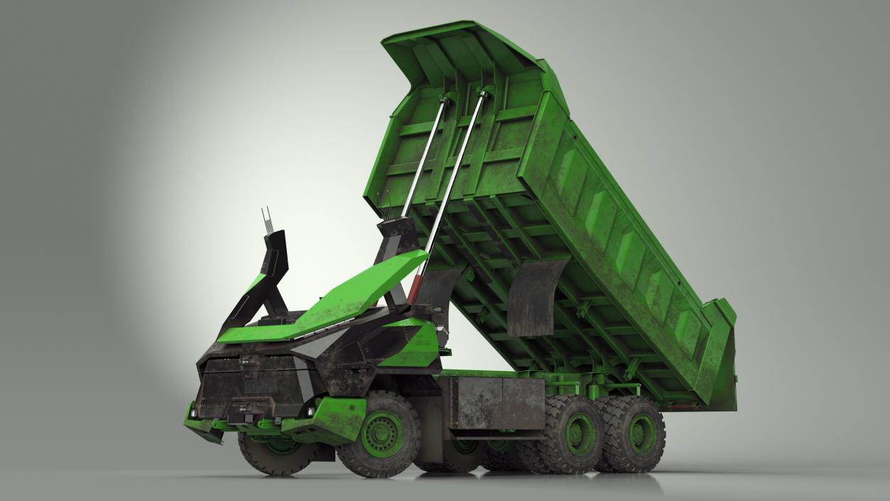 3D Electric Autonomous Dump Truck Dirty Rigged model