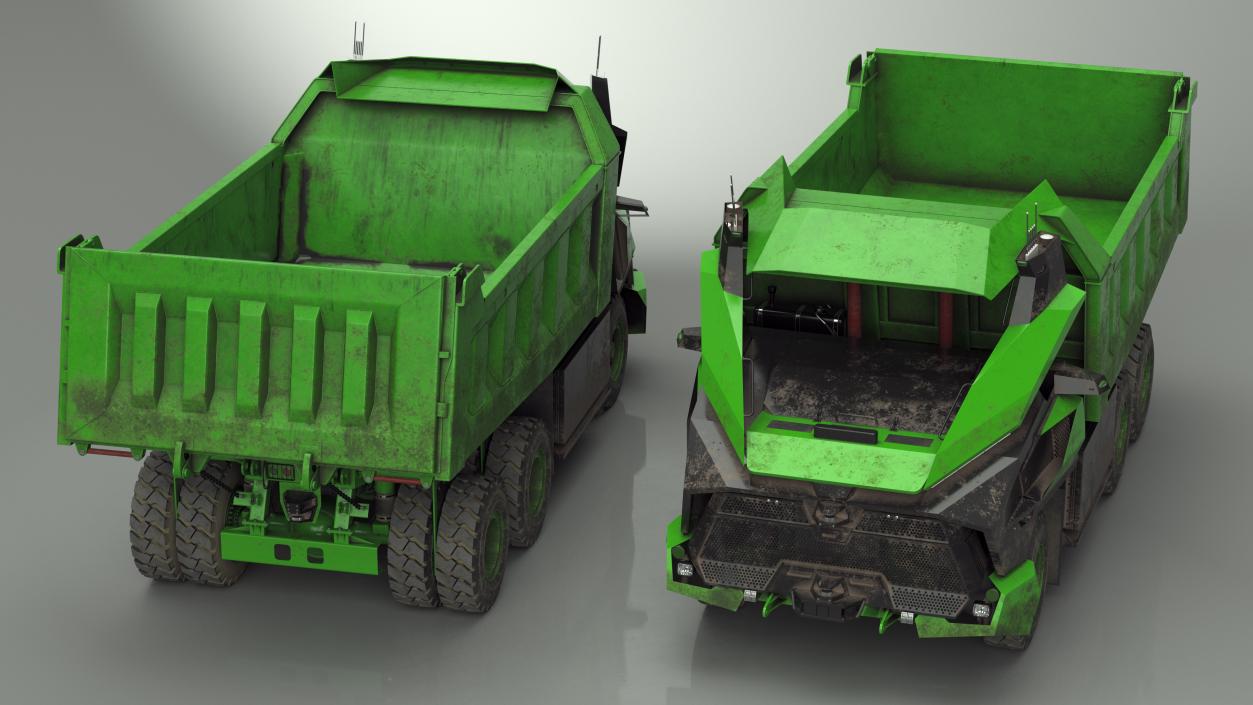 3D Electric Autonomous Dump Truck Dirty Rigged model