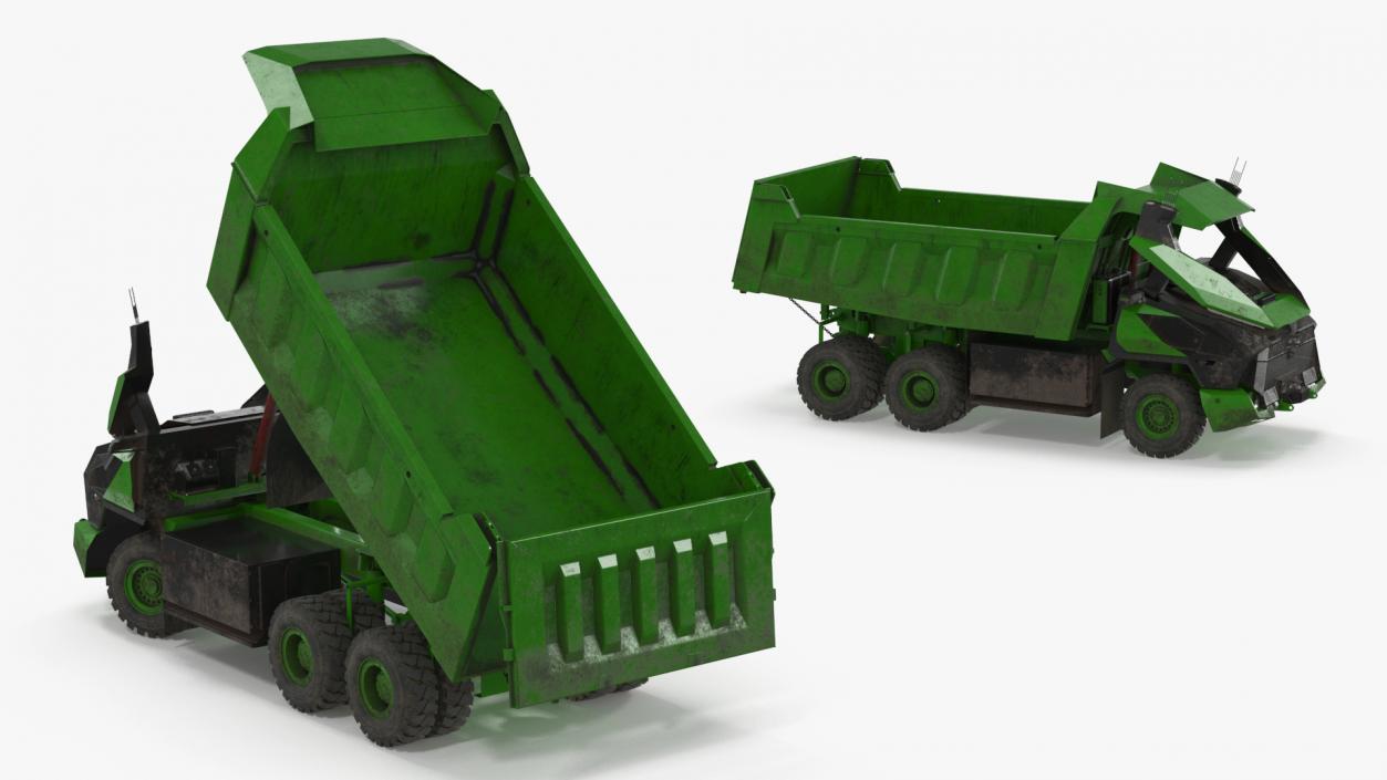 3D Electric Autonomous Dump Truck Dirty Rigged model