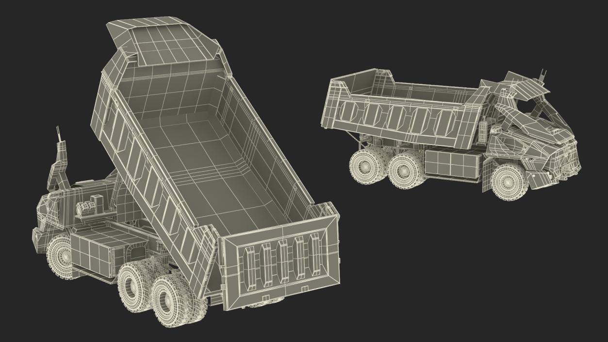 3D Electric Autonomous Dump Truck Dirty Rigged model