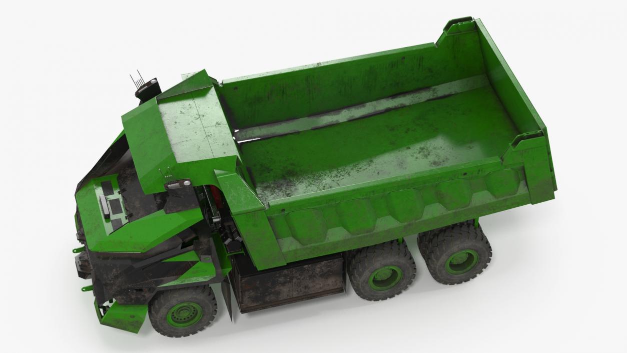 3D Electric Autonomous Dump Truck Dirty Rigged model