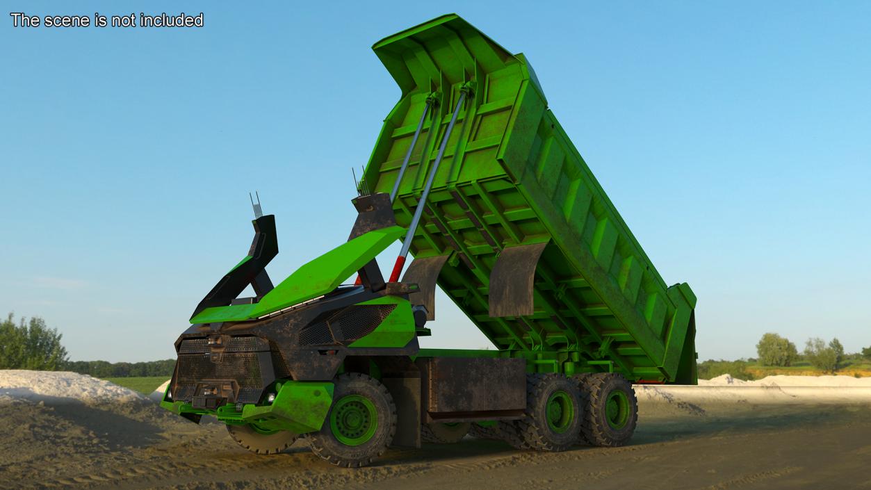 3D Electric Autonomous Dump Truck Dirty Rigged model