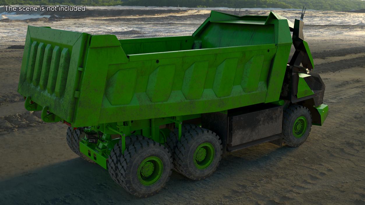 3D Electric Autonomous Dump Truck Dirty Rigged model