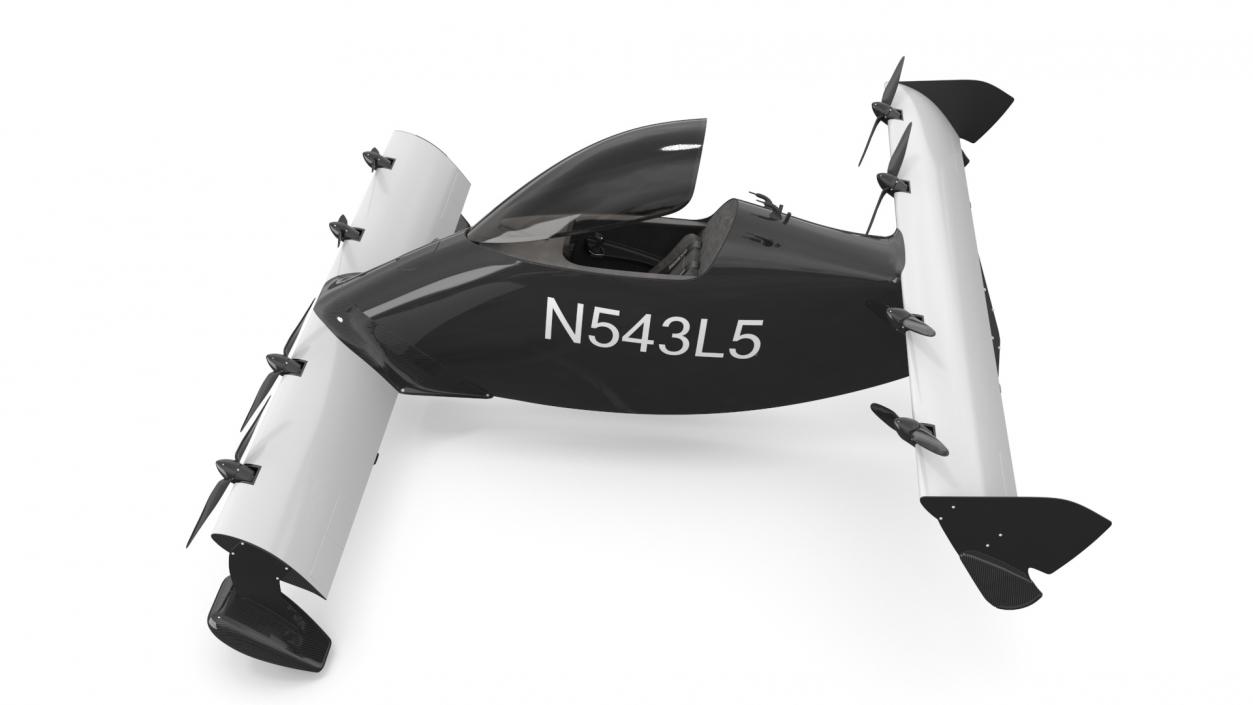 3D Helix Pivotal eVTOL Aircraft Black Rigged