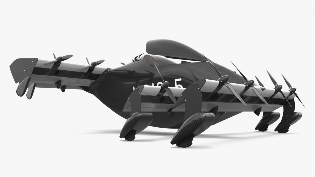 3D Helix Pivotal eVTOL Aircraft Black Rigged