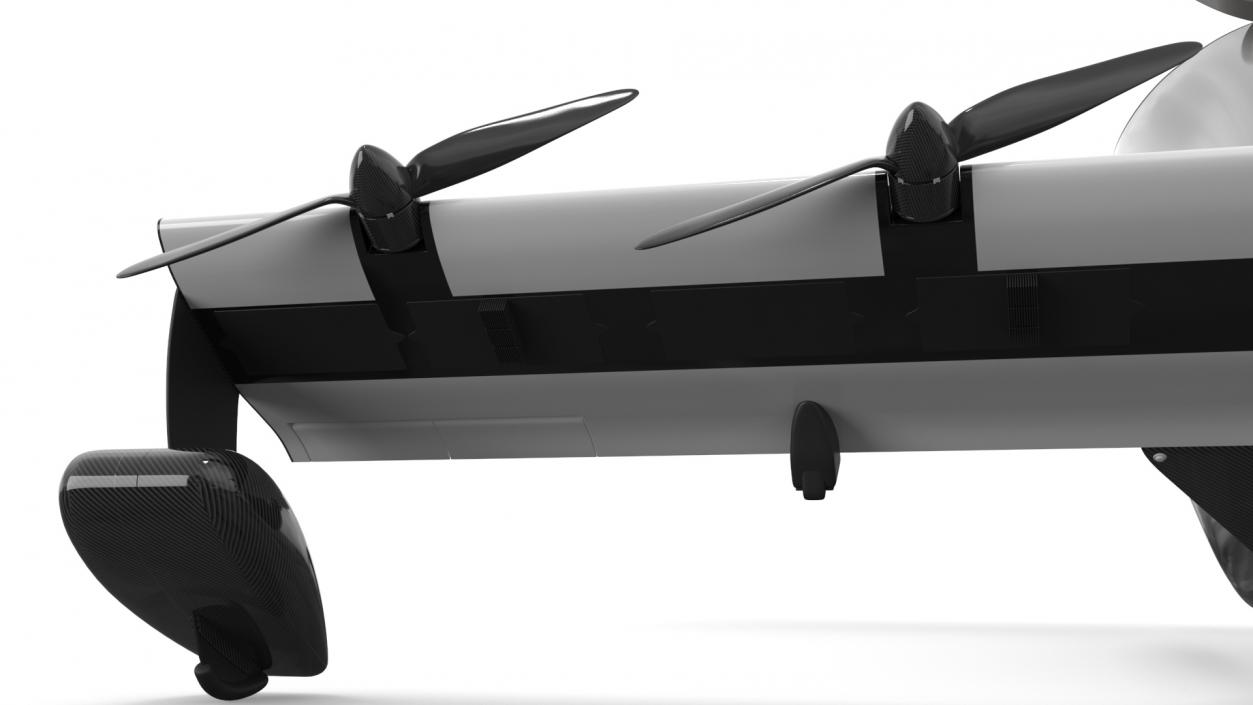 3D Helix Pivotal eVTOL Aircraft Black Rigged