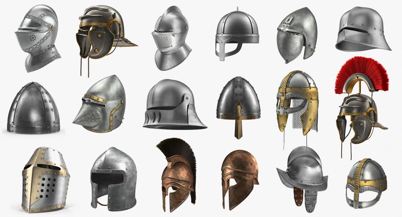 Medieval Helmets Collection 2 3D model