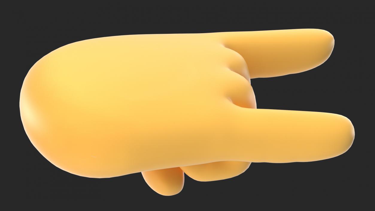 3D Sign of the Horns Emoji model