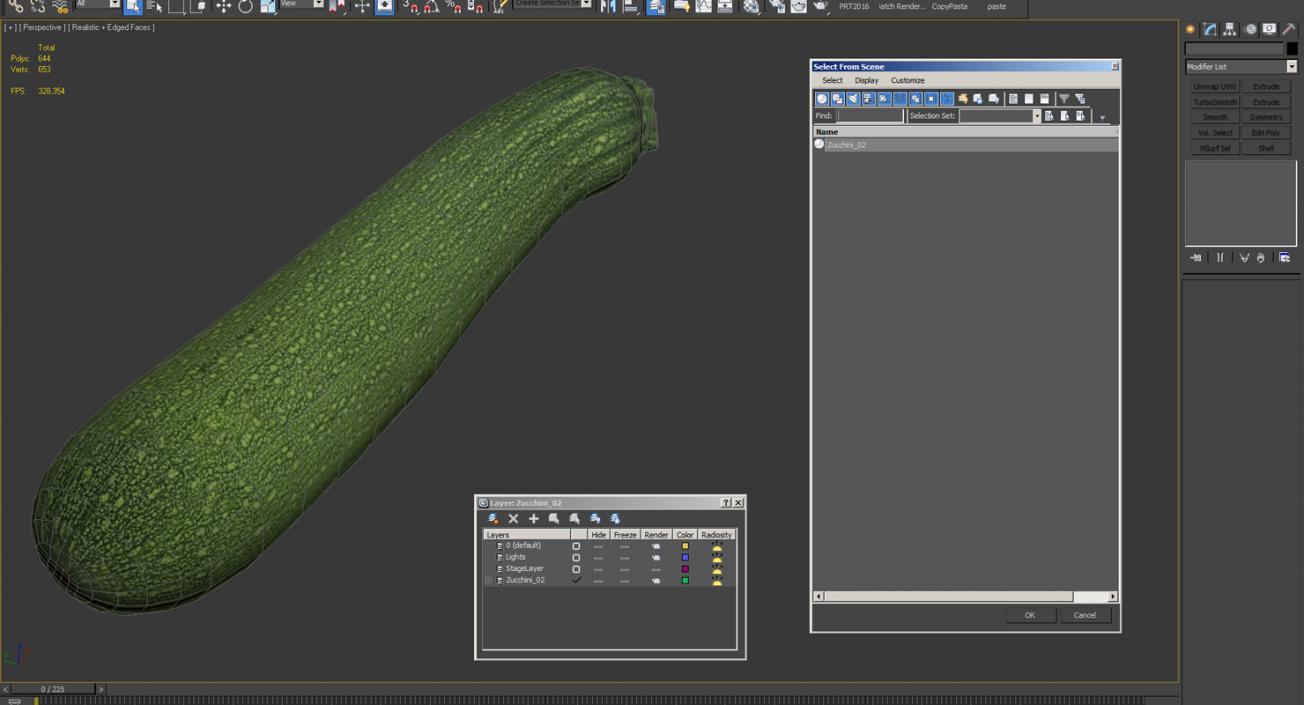 3D model Zucchini