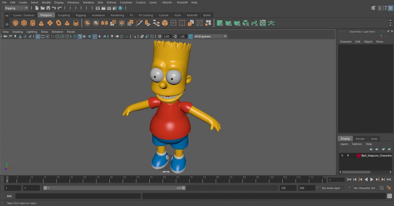 Bart Simpson Character A-pose 3D model