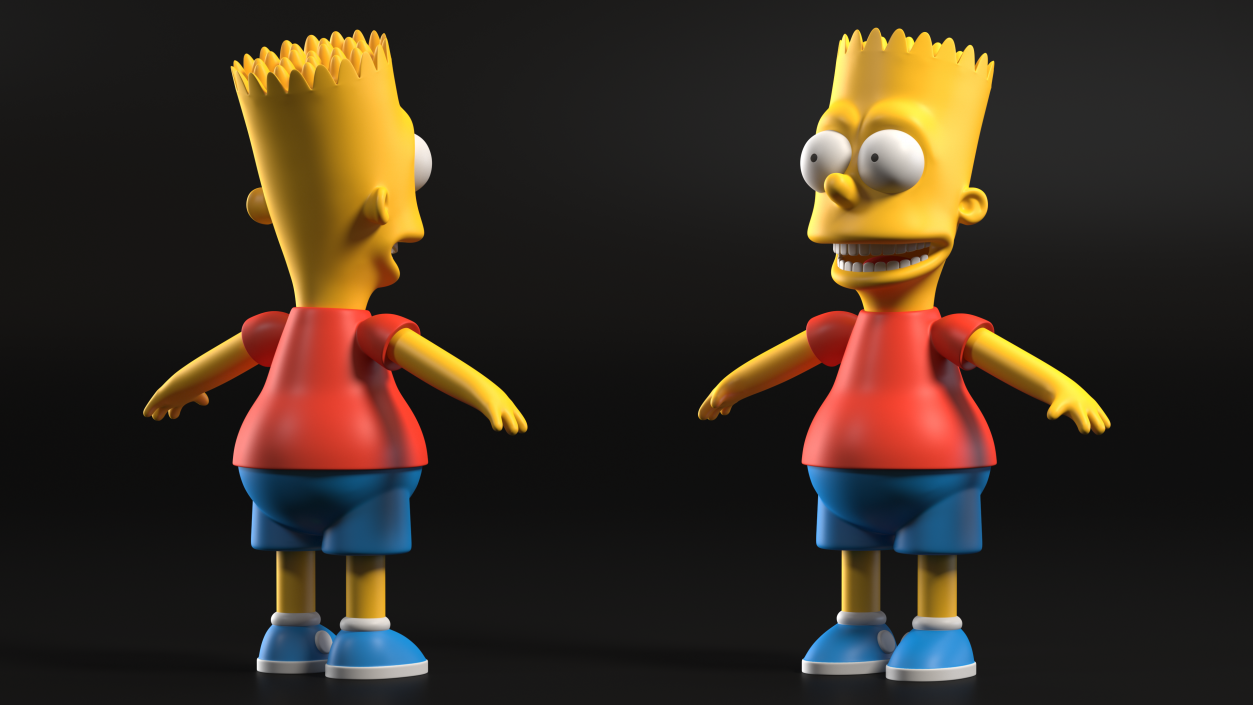 Bart Simpson Character A-pose 3D model