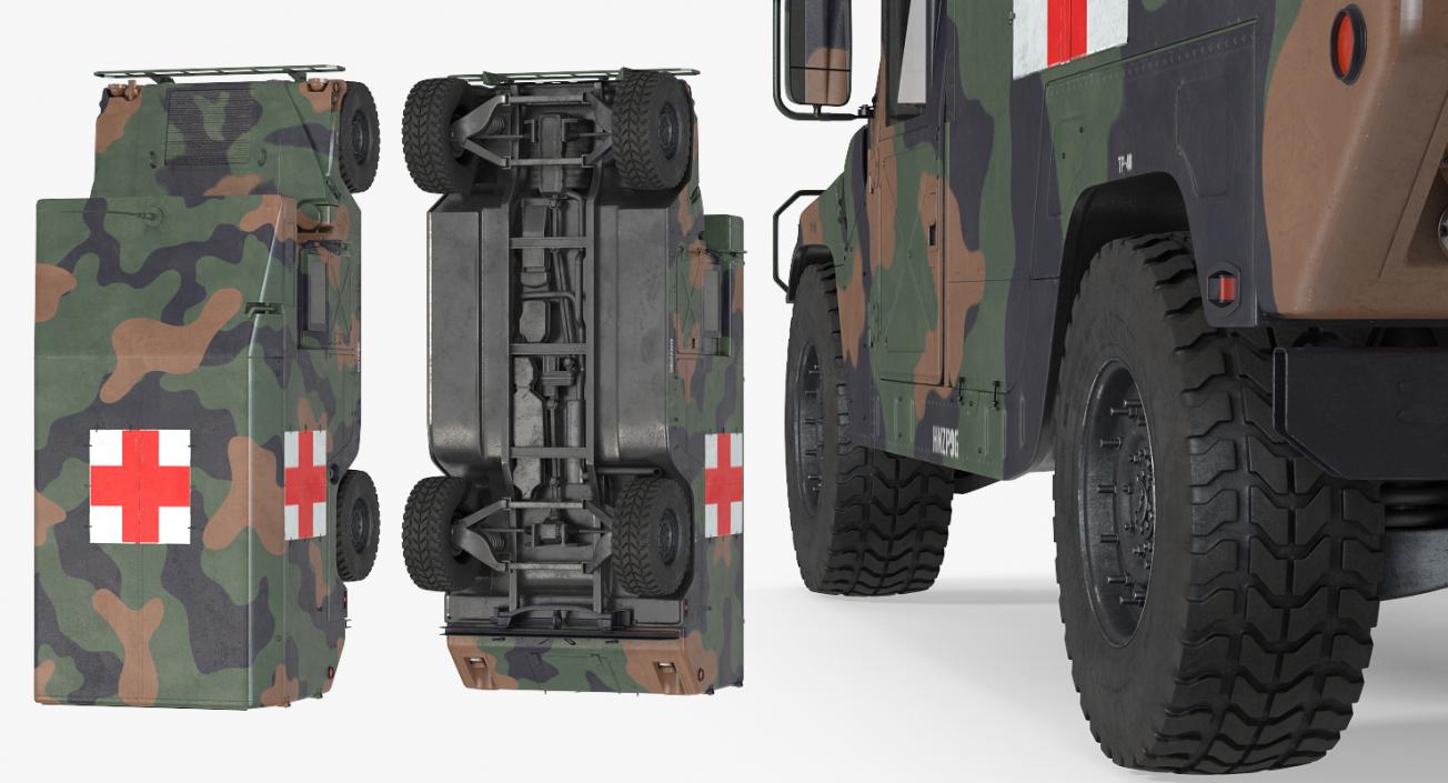 3D Ambulance Military Car HMMWV m997 Camo model