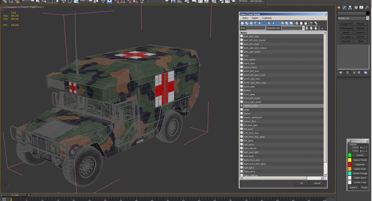 3D Ambulance Military Car HMMWV m997 Camo model