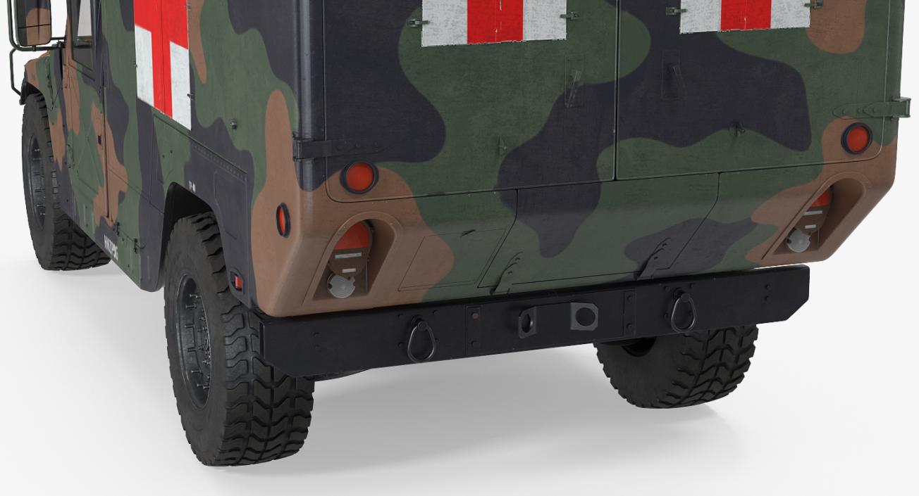 3D Ambulance Military Car HMMWV m997 Camo model