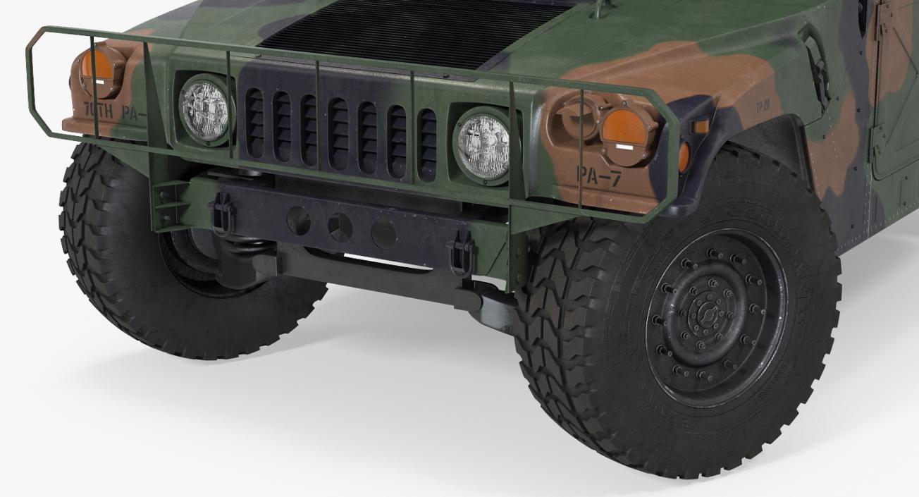 3D Ambulance Military Car HMMWV m997 Camo model