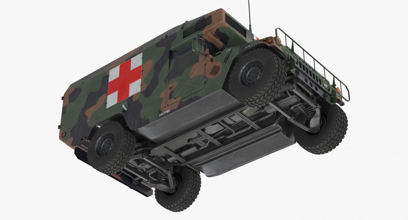 3D Ambulance Military Car HMMWV m997 Camo model