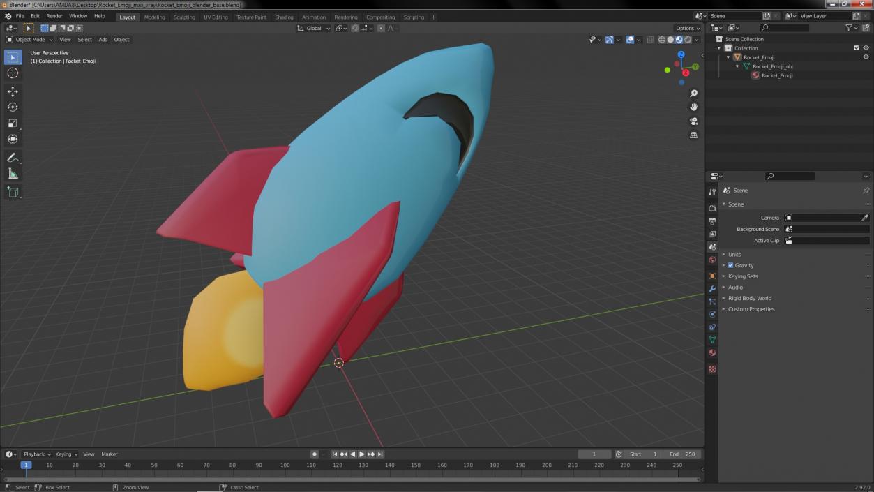 Rocket Emoji 3D