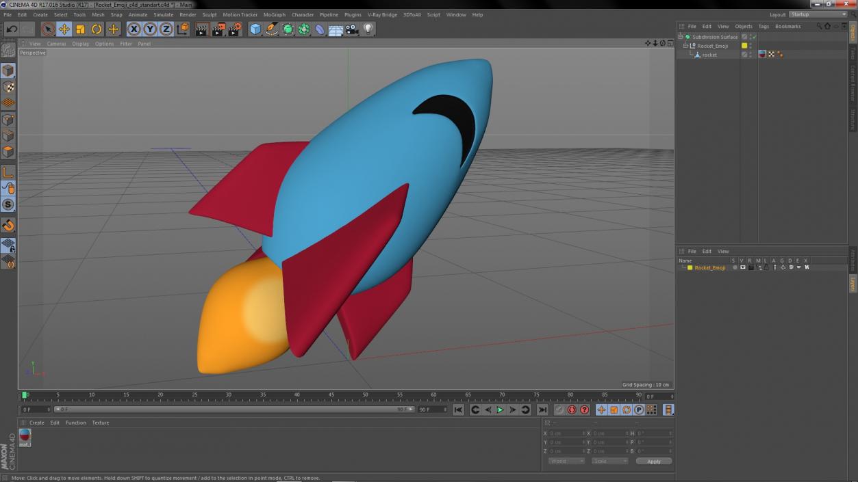 Rocket Emoji 3D