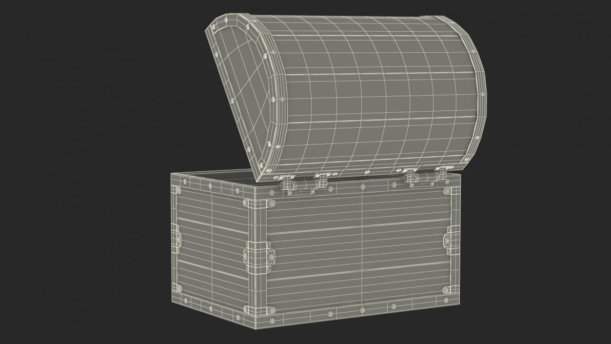 3D Old Wooden Chest 3 model