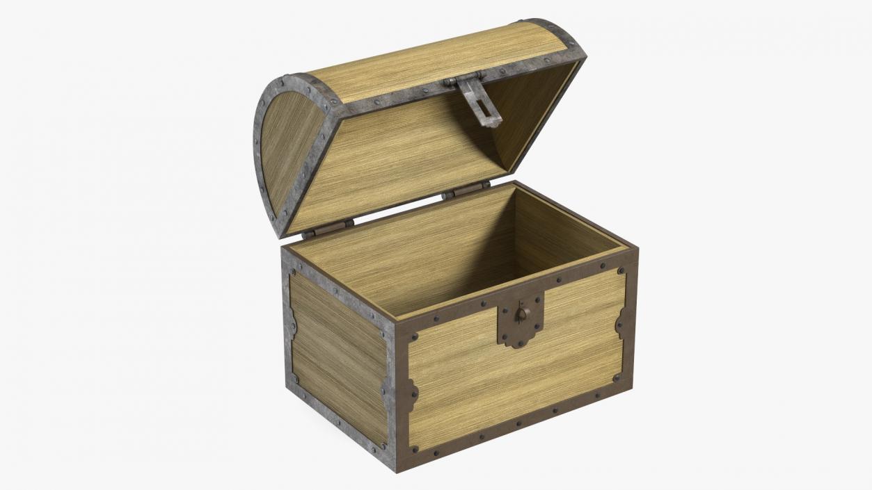 3D Old Wooden Chest 3 model