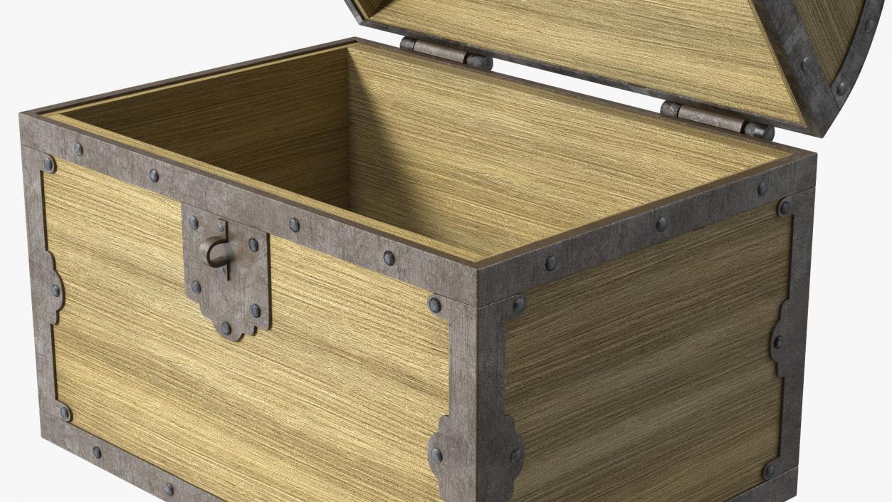 3D Old Wooden Chest 3 model