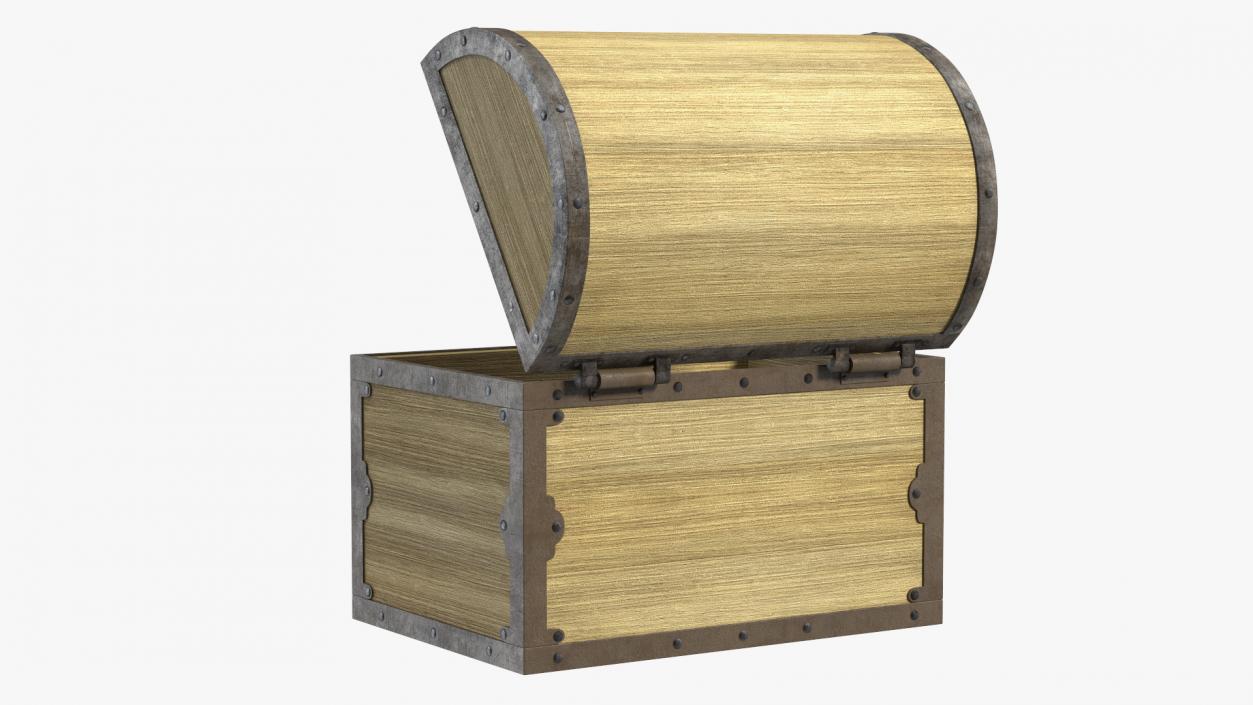 3D Old Wooden Chest 3 model