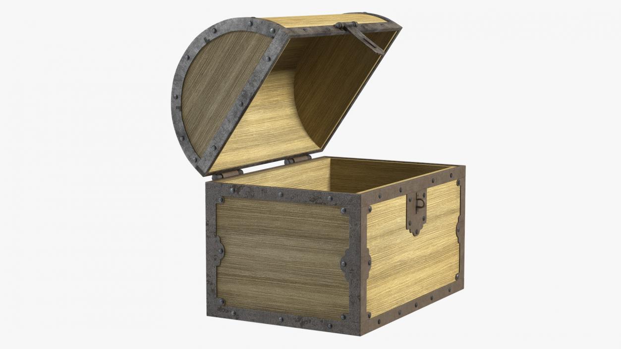 3D Old Wooden Chest 3 model