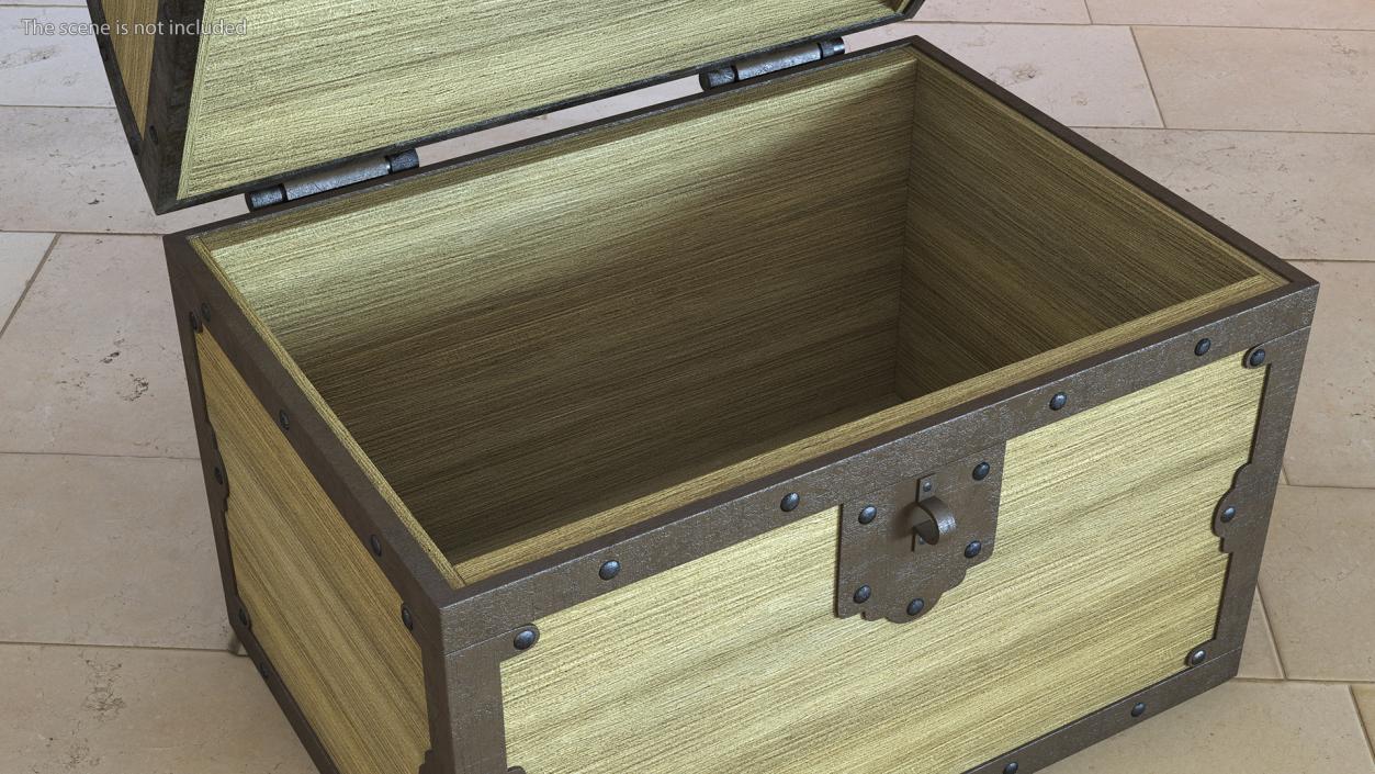 3D Old Wooden Chest 3 model