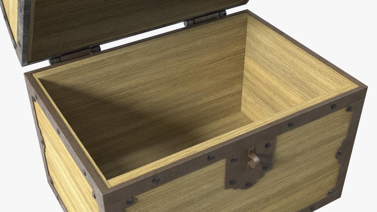 3D Old Wooden Chest 3 model