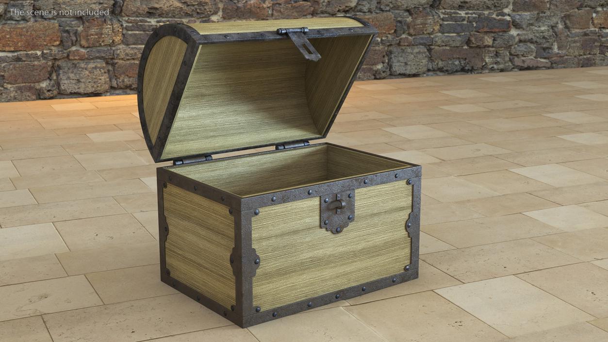 3D Old Wooden Chest 3 model