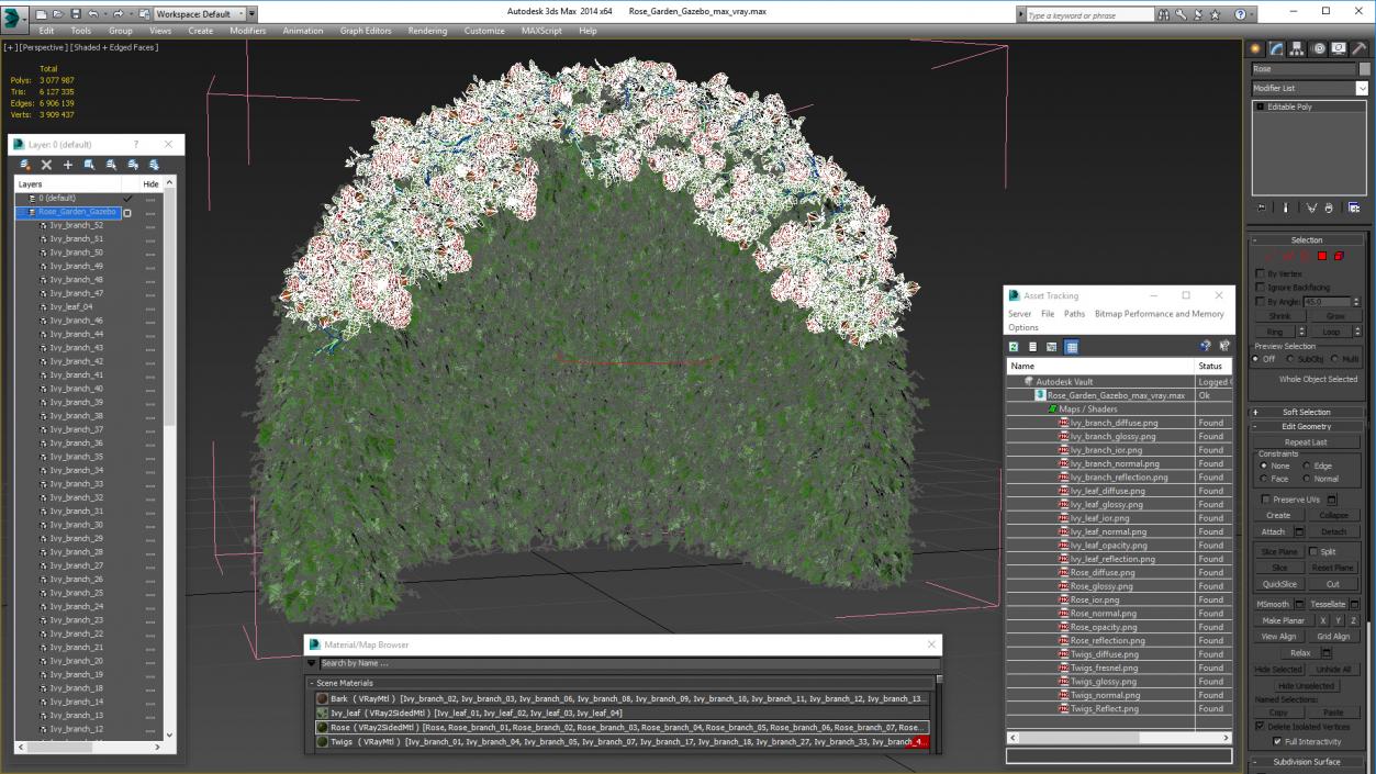 3D Rose Garden Gazebo model