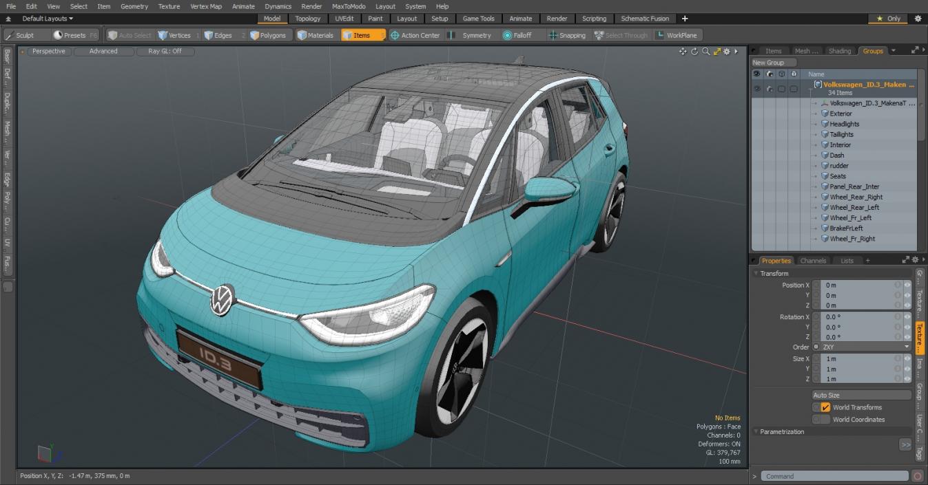 3D Volkswagen ID3 Makena Turquoise