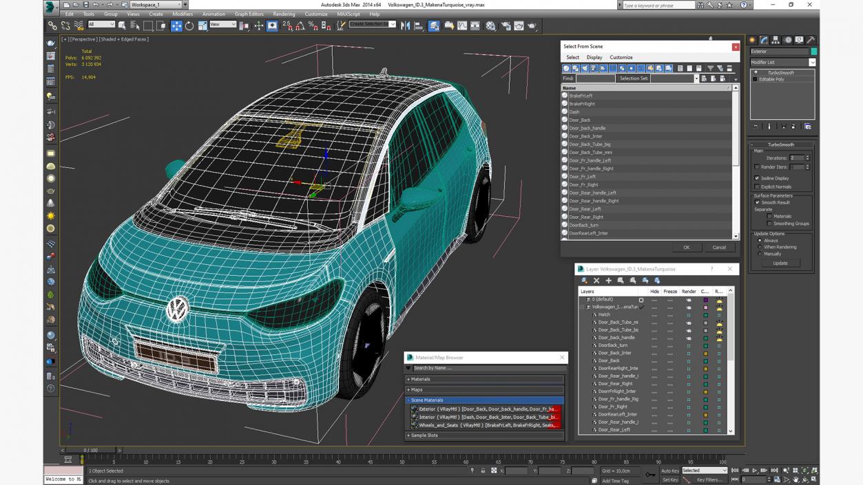 3D Volkswagen ID3 Makena Turquoise