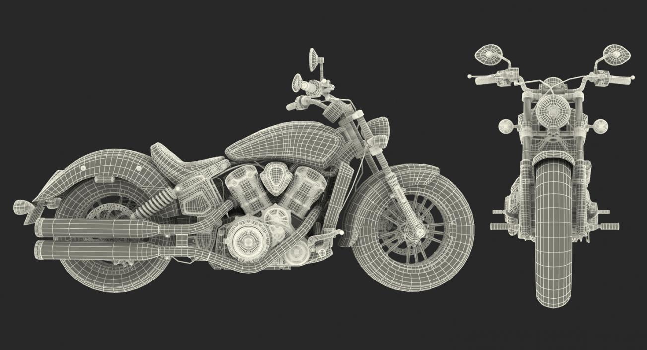 3D Cruiser Motorcycle Generic Rigged model