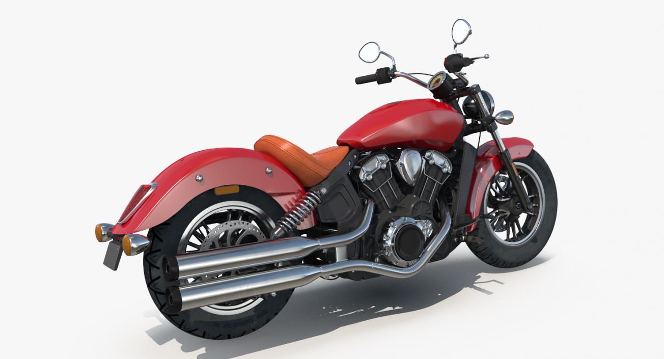 3D Cruiser Motorcycle Generic Rigged model