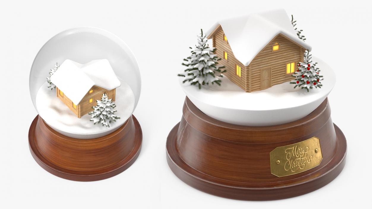 Christmas Snowglobe with House Inside 3D