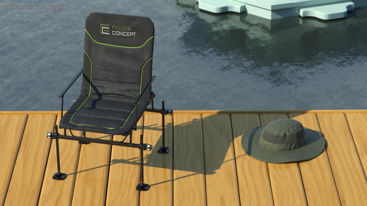 3D model Folding Angler Aluminum Chair Black